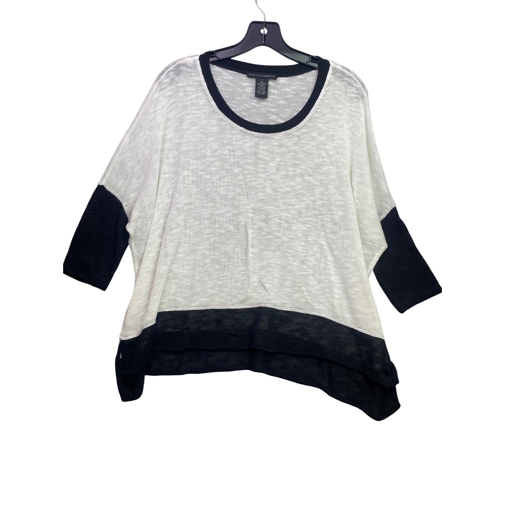 Grace Elements Sweater Womens Small Color Block Oversized Beachy Coastal